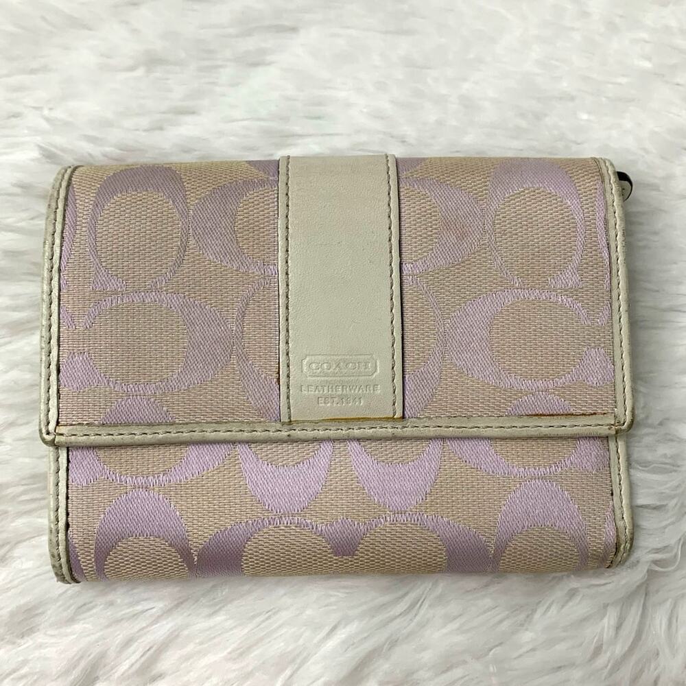 y2k Coach Lilac White Wallet
